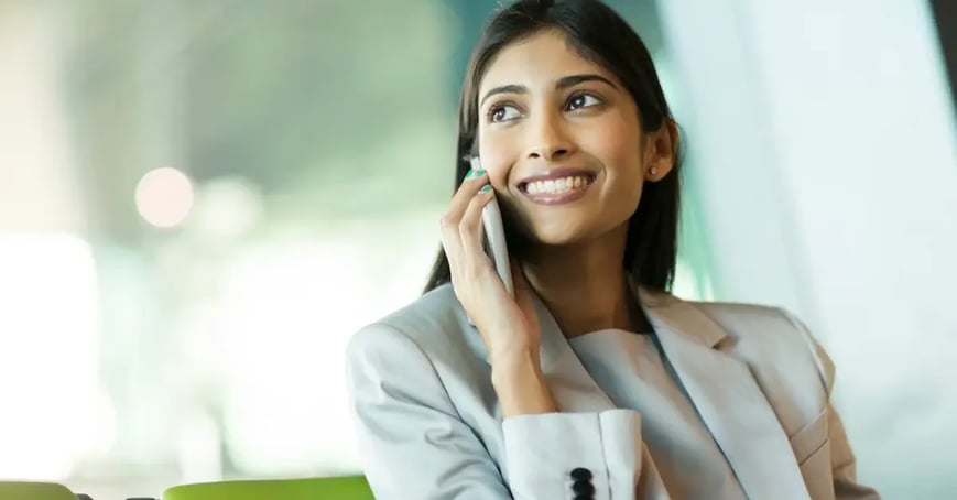 Business woman talking on the phone