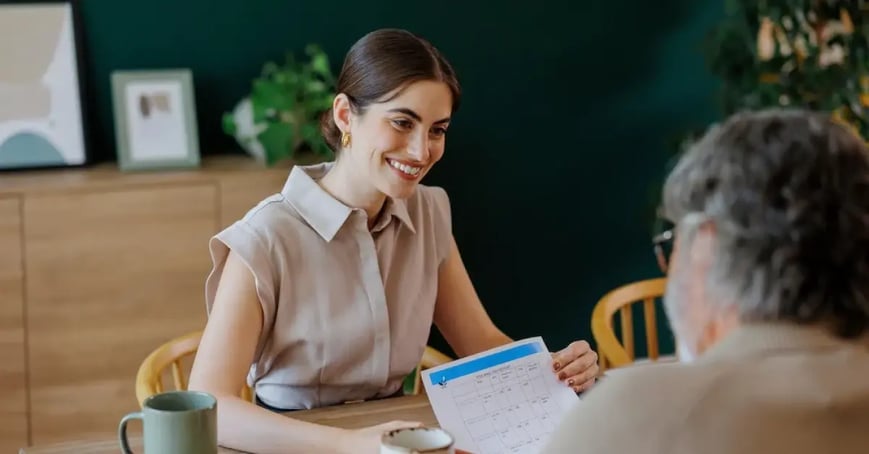 EA communicating her meeting objectives with her team