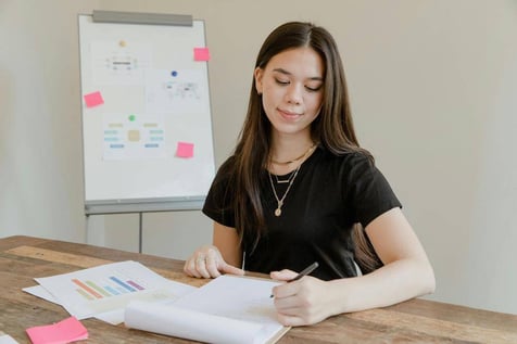 An Executive Assistant working at her desk