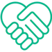 Hand shake heart icon