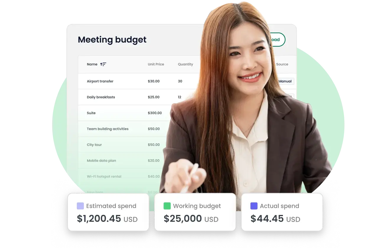 Track and manage meeting spend with confidence
