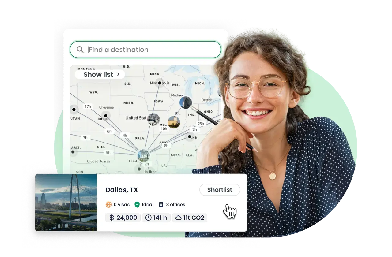Travel manager choosing meeting destination