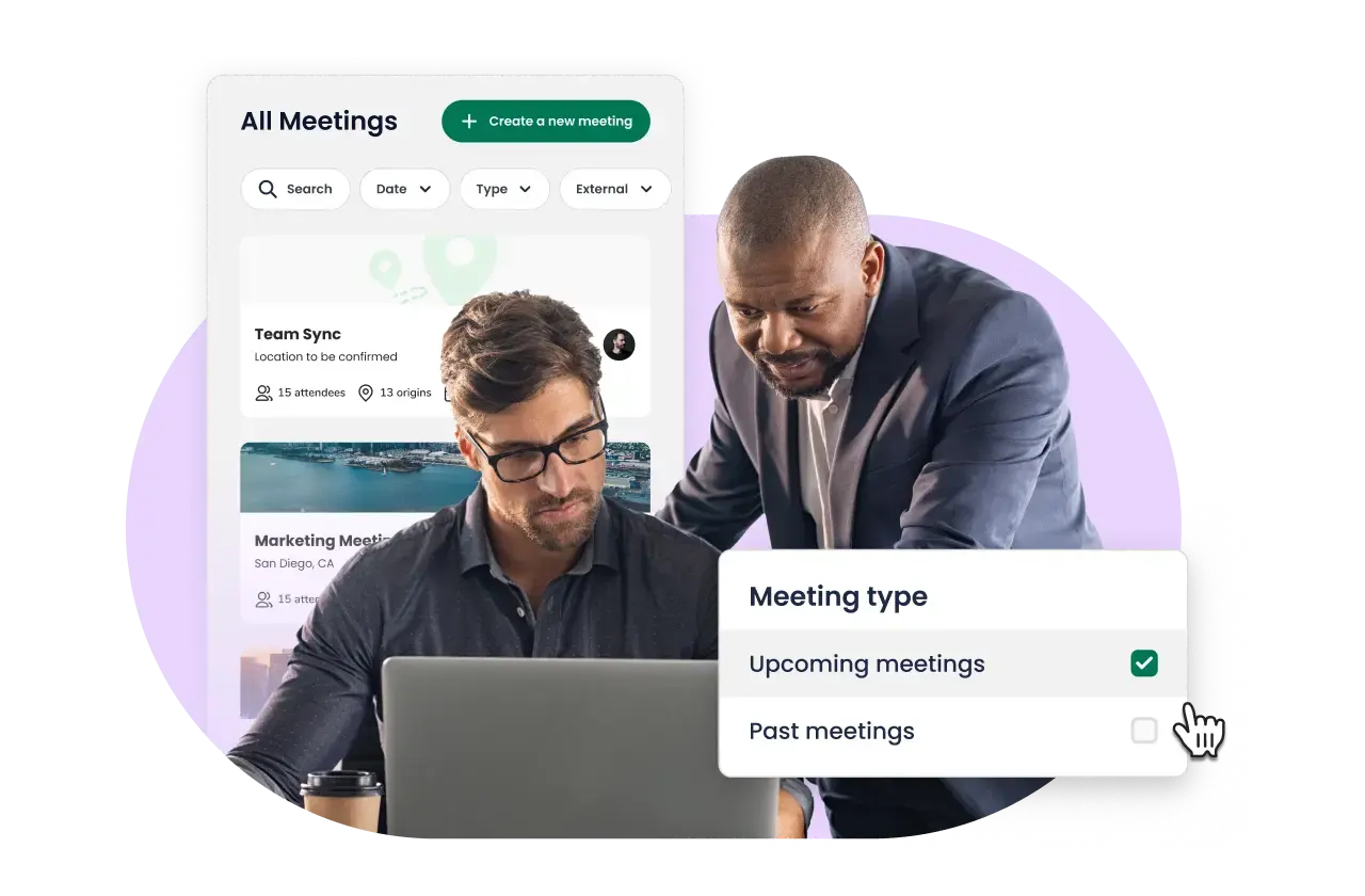 Travel manager gaining visibility on meetings